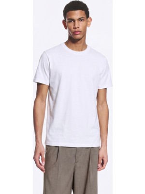 QUALITY WALKING Basic Erkek %100 Organik Pamuklu Kalın Dokulu Regular Fit Bisiklet Yakalı T-Shirt