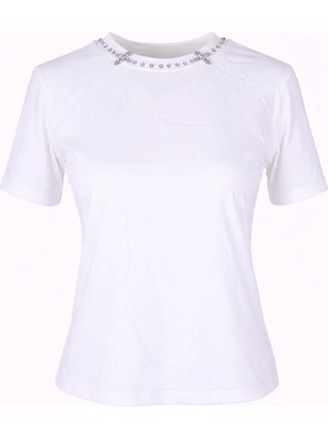 Trender Detaylı Ekru Kadın T-Shirt 10705
