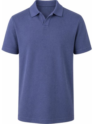 Trender Waffle Koyu Mavi Erkek Polo Yaka T-Shirt 2645