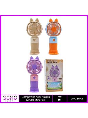 Eco Port Kedi Kulaklı Telefon Tutuculu  Mini Fan