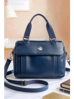 Lifonbag Kadın 5 Bölmeli Astarlı Fermuar Kapama 2 Askılı El Kol ve Omuz Çantası (33X22X11 Cm)