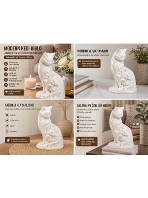 3D Boyuthane Modern Kedi Biblo 25 cm