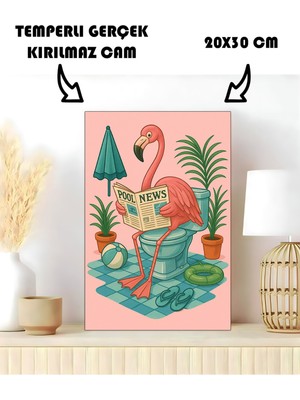 Özgürce Şeffaf Flamingo Banyo Tablosu, Duvar Dekoru, Modern Tasarım