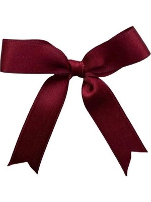 Bordo Fiyonk Saten Kurdele 25 Adet - 20 mm Süsleme, Nikah Şekeri, Hediye, Çeyiz Süs, Balon Süsü