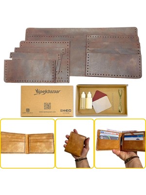 Özgürce El Yapımı Deri Erkek Cüzdan Seti, Kendi Tasarımınızı Yaratın
