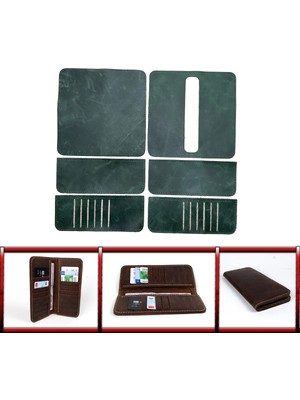 Özgürce 12 Kartlı Hakiki Deri Cüzdan, Kendin Yap, Hazır Kesim, Diy Crazy Parça