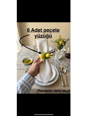 Özgürce Limon Desenli Peçete Yüzüğü, Şık Sofra Sunumu Için Mükemmel Seçenek