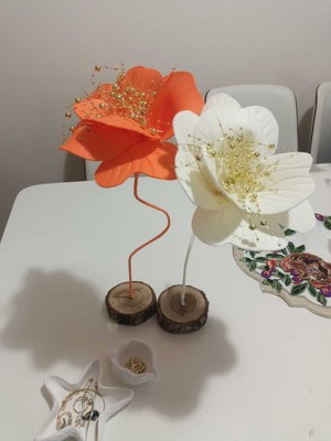 Özgürce Şık 2'li Eva Anemon Tasarımlı Dekoratif Obje Seti