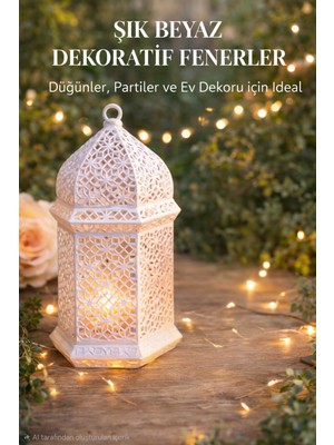 Özgürce Şık 3D Baskılı Dekoratif Fener ve Mumluk Seti