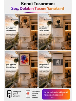 Kuzey Kombi Plastik Kişiye Özel Baskılı Pvc Doğalgaz Kombi Dolabı 58X104X40 cm (Enxboyxderinlik) Sürgülü Kapak Çok Amaçlı Dolap Modern Tasarım