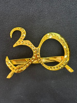 Parti Sürprizi Gold Renk 30 Yaş Parti Gözlüğü 1 Adet