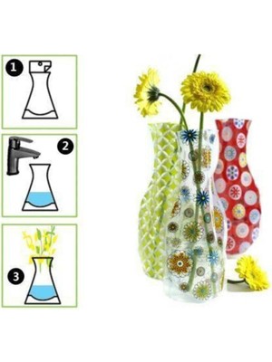 Özgürce 2'li Plastik Katlanabilir Dekoratif Çiçek Vazosu Seti