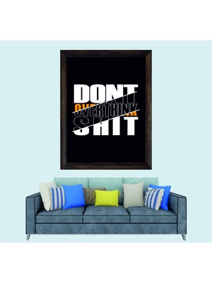 Özgürce Ingilizce Yazı Çerçeveli Duvar Tablosu 50X70 Cm, Modern Dekorasyon