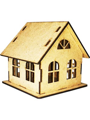 Özgürce 3D Ahşap Boyama Maketi Klasik Ev Modeli Eğlenceli Aktivite Seti