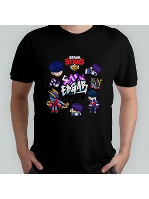 Pixxa Brawl Stars Edgar Unisex %100 Pamuklu Bisiklet Yaka T-Shirt Model 3