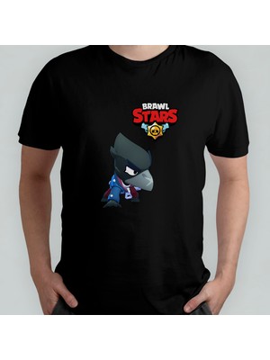 Pixxa Brawl Stars Crow Unisex %100 Pamuklu Bisiklet Yaka T-Shirt