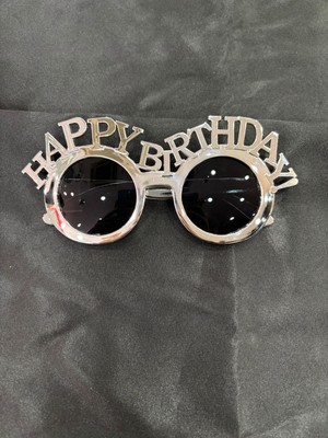 Parti Sürprizi Gümüş Renk Happy Birthday Eğlenceli Parti Gözlüğü