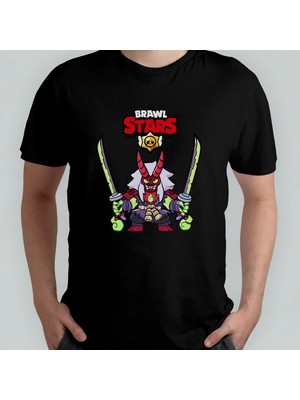 Pixxa Brawl Stars Kenji Unisex %100 Pamuklu Bisiklet Yaka T-Shirt Model 3