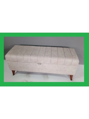 140X40X45 Cayz Yatak Ucu Puf Krem