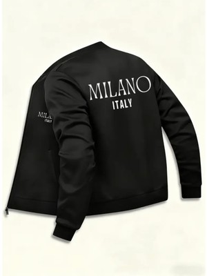 Nıgrum Pargus Kolej Yaka Fermuarlı Milano Italy Sırt Baskılı 2 Iplik Şardonlu Erkek Çocuk  Sweatshirt