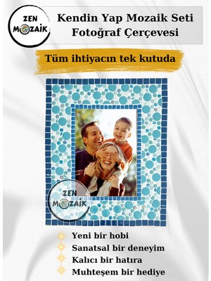 Özgürce Renkli Mozaik Fotoğraf Çerçevesi Yapım Seti, Kendin Yap Sanat Etkinliği
