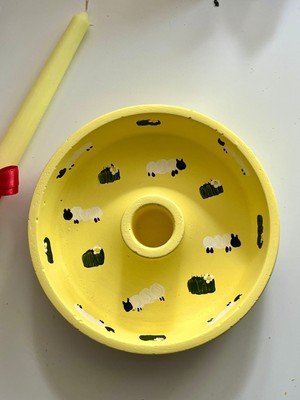 Özgürce El Yapımı Kuzu Desenli Şamdan ve Tütsülük, Şık ve Özel Tasarım