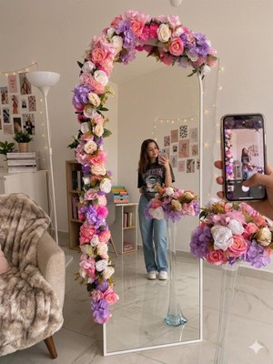 Özgürce Canlı Yapay Ayna Çiçeği ve Top Çiçek Seti, Evinizi Güzelleştirin