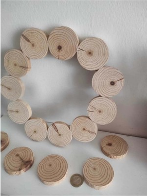 Özgürce 50 Adet Yuvarlak Ağaç Dilimi Kütük Doğal Ahşap Dekorasyon