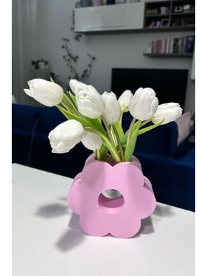 Özgürce Pembe Vazo, 15X14X5,5 Cm, Şık Dekoratif Çiçeklik