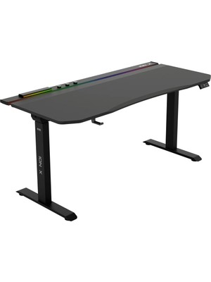 Hawk Ion x Çift Motorlu Yükseklik Ayarlı Rgb 160X80 Siyah Renk Çalışma ve Oyuncu Masası