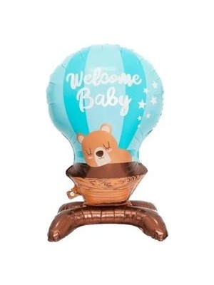 Parti Sürprizi Mavi Ayaklı Welcome Ayıcıklı Folyo Balon 1 Adet