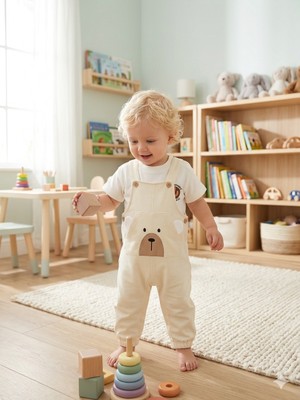 Oryeda Ayıcık Salopet Çocuk Bebek Sarı