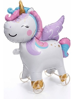 Parti Sürprizi Tekerlekli Unicorn Folyo Balon 1 Adet
