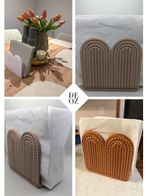 Özgürce Dikey Tasarımlı 3D Baskı Peçetelik, Modern ve Şık Organizer