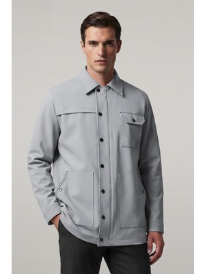 goffra Erkek Metropole Modern Regular Fit Su Itici Teknik Ceket Gri M601-R0501-01