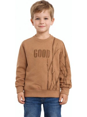 Baglan Erkek Çocuk Önü Arkası Baskılı Sweatshirt BGL-ST05240