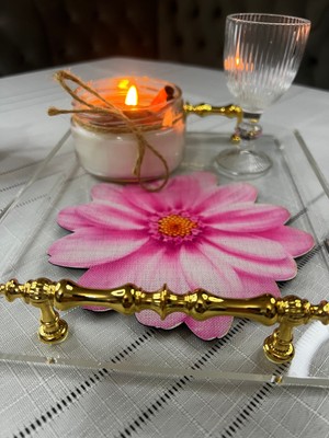 Minoza Papatya Serisi 3D Digital Baskı Tasarım Kokteyl & Sunum Peçetesi 6 Adet