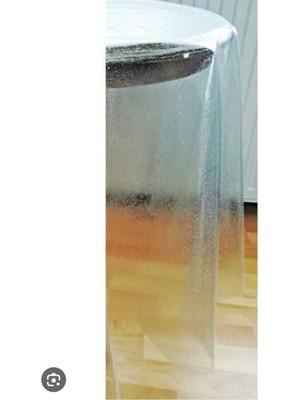 Özgürce Şeffaf Simli Yuvarlak Masa Örtüsü 140CM Çap, Rulo Gönderim