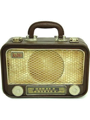 Erseyy Dekoratif Metal Radyo Bavul Vintage Dekoratif Hediyelik