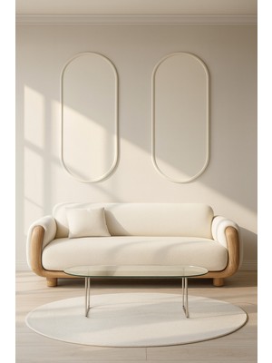 Özgürce Şık Oval Ahşap Duvar Paneli Seti, Kendin Yap Modern Dekorasyon Kiti