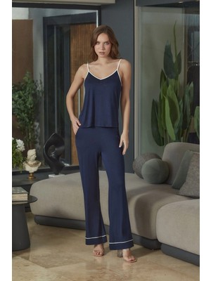 Ang Butik Aqua 26577 Kadın Ip Askılı  Pijama Takım