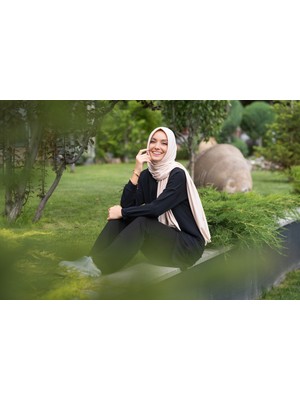 ELANS Penye Hazır Pratik Şal Eşarp Krem