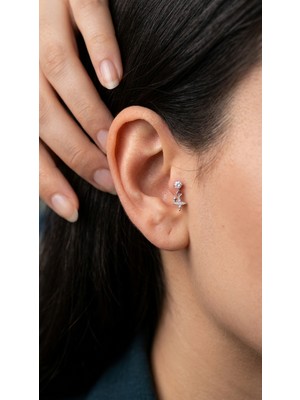 Dushico Sallantılı Kuzey Yıldızı Tragus Helix Çelik Piercing