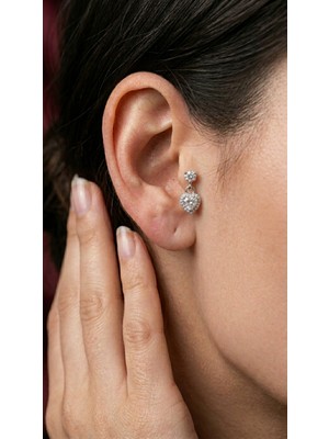 Dushico Parıltılı Sallantılı Taşlı Çelik Tragus Helix Piercing