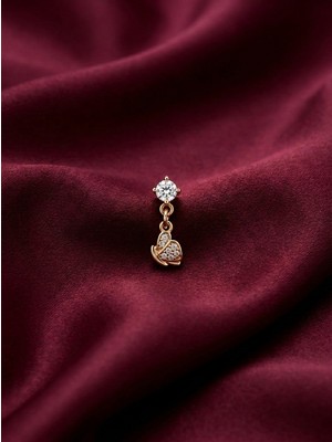 Dushico Zirkon Taşlı Sallantılı Kelebek Tragus Helix Çelik Piercing