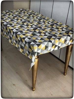 Özgürce Şık Üçgen Desenli Keten Masa Örtüsü, Şıklığınızı Tamamlar