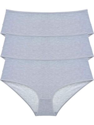 Die Grup 3 Adet Kadın Yüksek Bel Bato Külot Gri