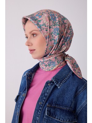 Belli Etnik Desen Saf Ipek Twill Eşarp  - 2026 Ilkbahar-Yaz (T)   4314-81