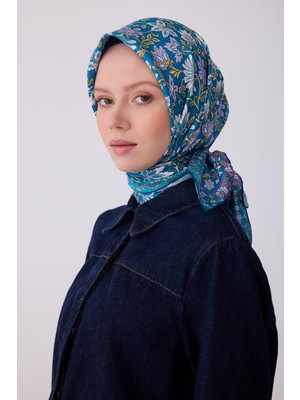 Belli Etnik Desen Saf Ipek Twill Eşarp  - 2026 Ilkbahar-Yaz (T)   4314-52