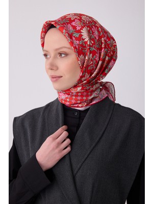 Belli Etnik Desen Saf Ipek Twill Eşarp  - 2026 Ilkbahar-Yaz (T)   4314-09